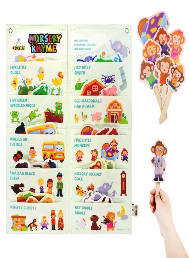 CHEFAN Felt Board Story Sets, Felt Stories for Circle Time, Flannel Board Stories for Preschool, Includes Itsy Bitsy Spider, 5 Little Ducks(10 Stories) - Image 1